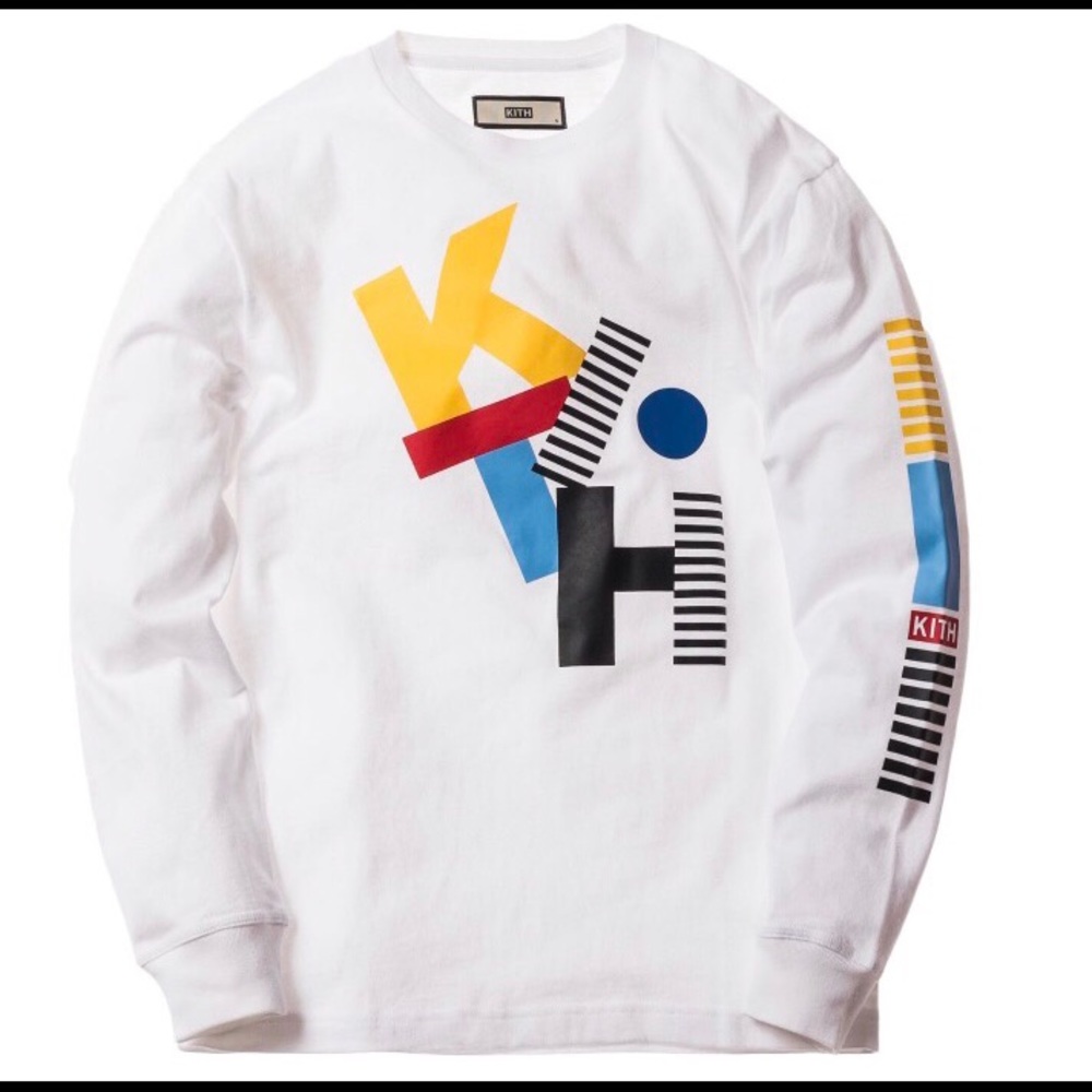 KITH Jumbled LS Tee White